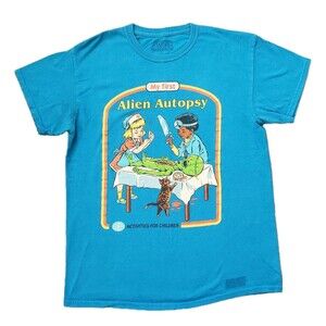 Steven Rhodes Alien Autopsy Sz Medium Unisex Funny Horror T-Shirt Children Cat